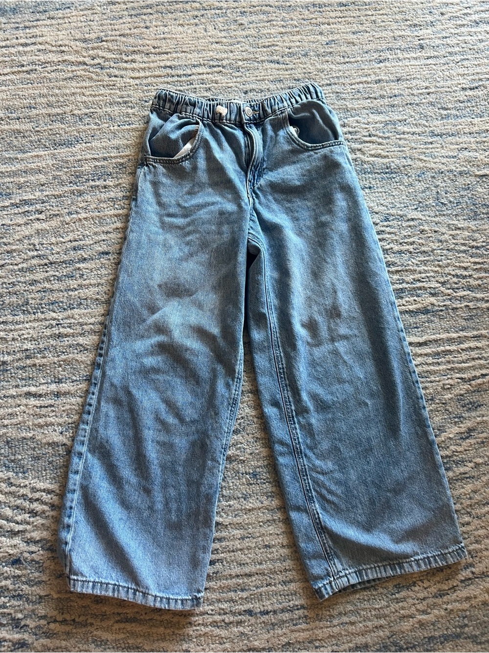 Zara Wide Leg Jeans Elastic Waist 10